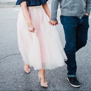 J. Crew Pale Buff Pink Tulle Skirt